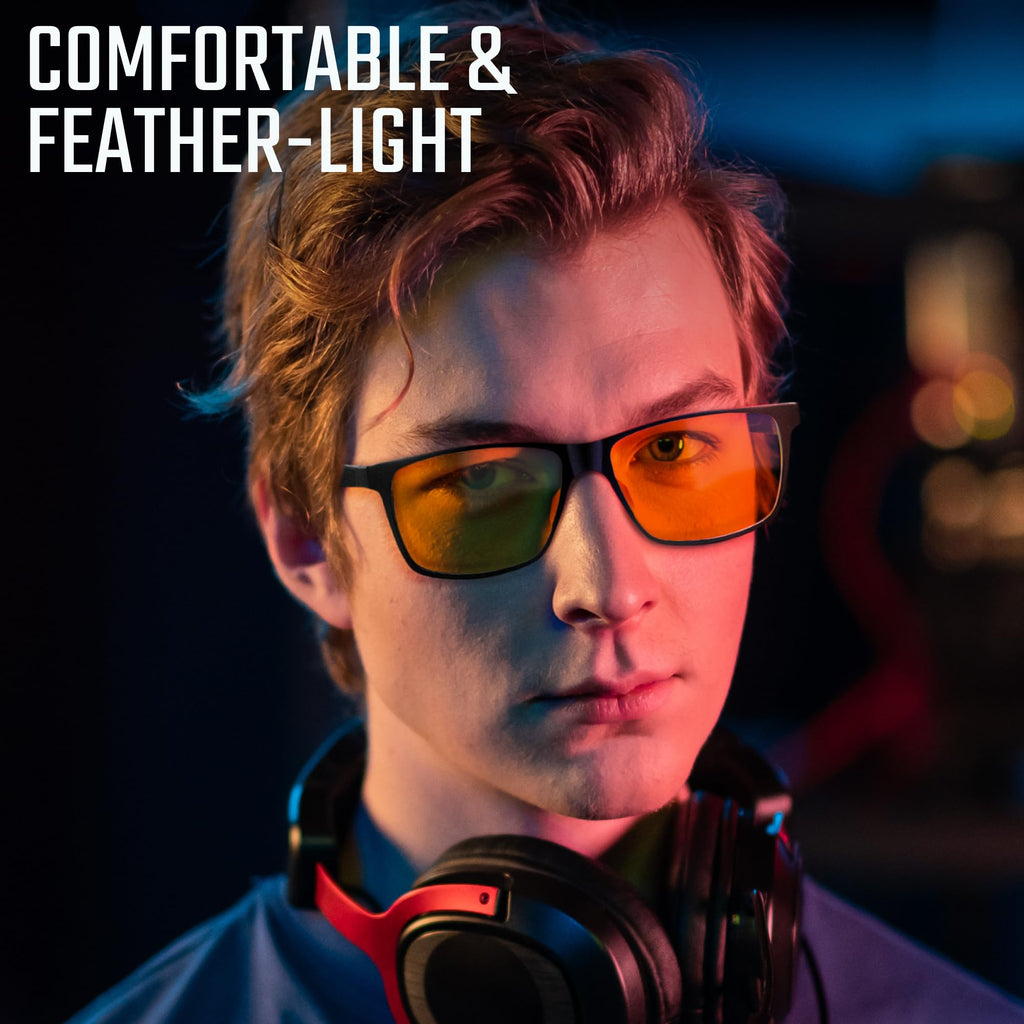 IBOANN Metal & Carbon Eyewear Frame Blue Light Blocking Glasses Men for Computer, Gaming, Night Driving Glasses for Man