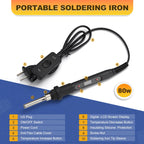 Professional Heat Set Insert Tool Kit: 80W Soldering Iron Heat Insert Tool with 520pcs Brass Inserts & Heat Set Insert Tips (M2-M8) for 3D Printing