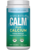 Natural Vitality Calm, Magnesium Citrate & Calcium Supplement, Drink Mix Powder Supports a Healthy Response to Stress, Gluten Free, Vegan, & Non-GMO, Original, 16 oz