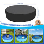 Tufmunb 71-72 inch Dog Pool Cover, Portable Round Collapsible Bathing Tub Kiddie Pool Cover with Oxford Cloth Material and Drawstring Design, Waterproof and Dustproof (Black) - Only Cover