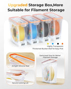 YOOPAI Pro Filament Storage Box with Temperature & Humidity Monitor – Single Spool Airtight Filament Container, Visible Temperature & Humidity Display, Moisture & Dust Proof for 3D Printing(3 Pack)