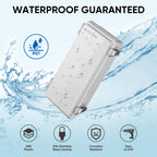 TICONN Outdoor Electrical Box Waterproof, Junction Box IP67 ABS Plastic Enclosure with Hinged Cover with Mounting Plate, Wall Brackets, Cable Glands (Off-White, 10.2"x4.3"x3.0")