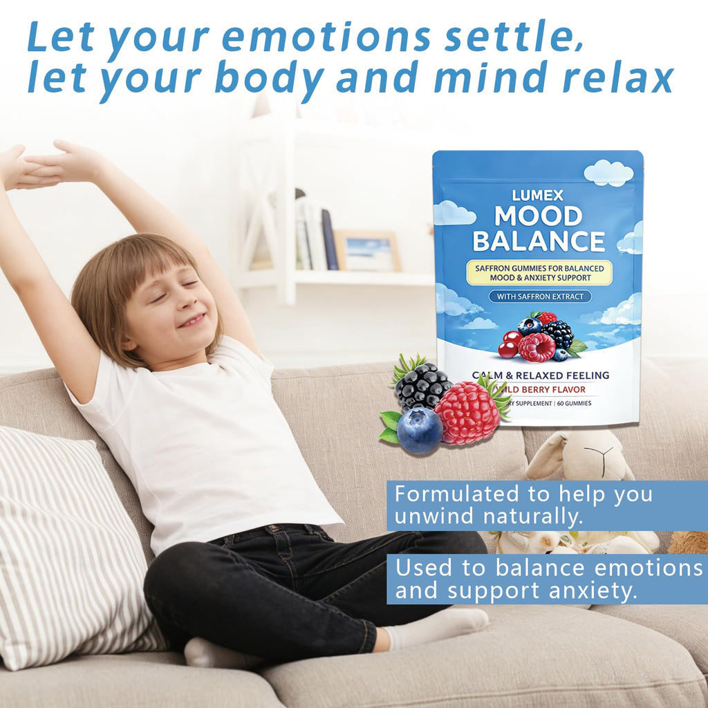 Purebite Lumex-Mood Balance Saffron Gummies | Vegan, Sugar-Free, 60 Count