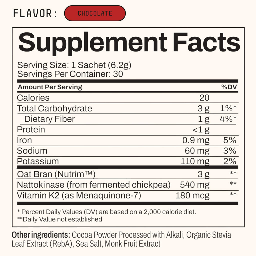 Toku Nattokinase 10,800 FU Supplement with Vitamin K2 MK7 & Oat Beta Glucan, Daily Circulation Support Powder, Plant-Based Drink Mix, Soy-Free, 30 Single-Serve Packets