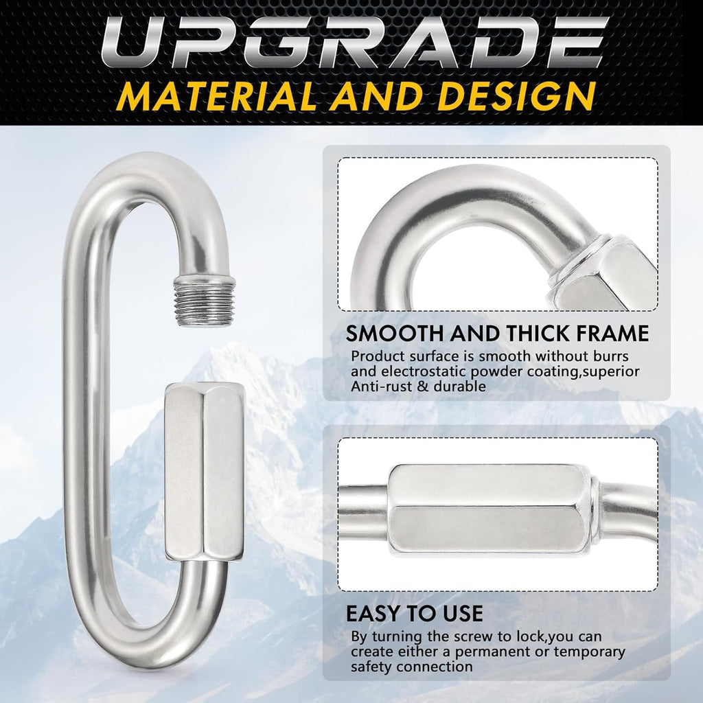 sprookber 304 Stainless Steel Chain Quick Links, Chain Connector, Set of 6