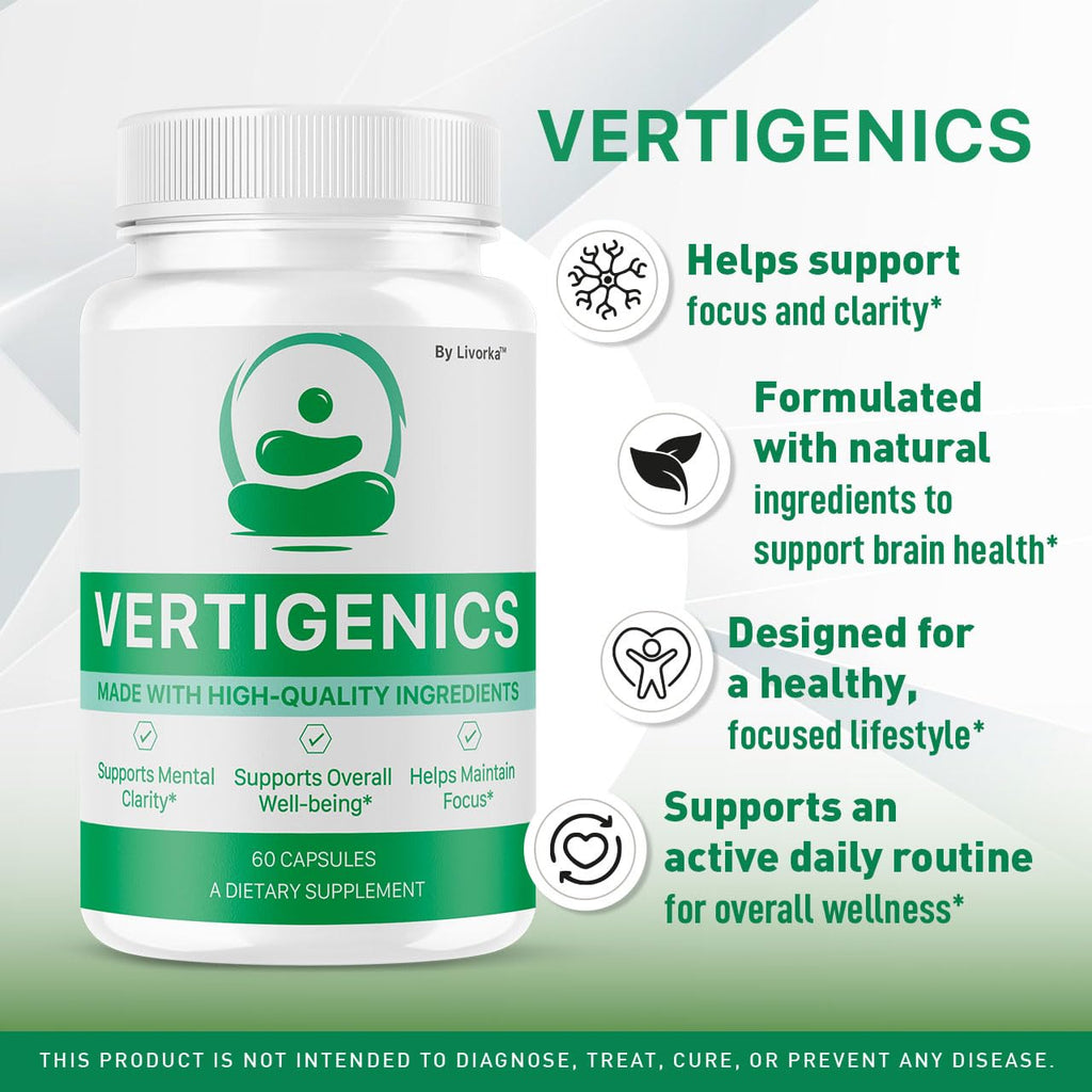 LIVORKA (3 Pack) Vertigenics Supplement Capsules, 180 Capsules for 3 Months