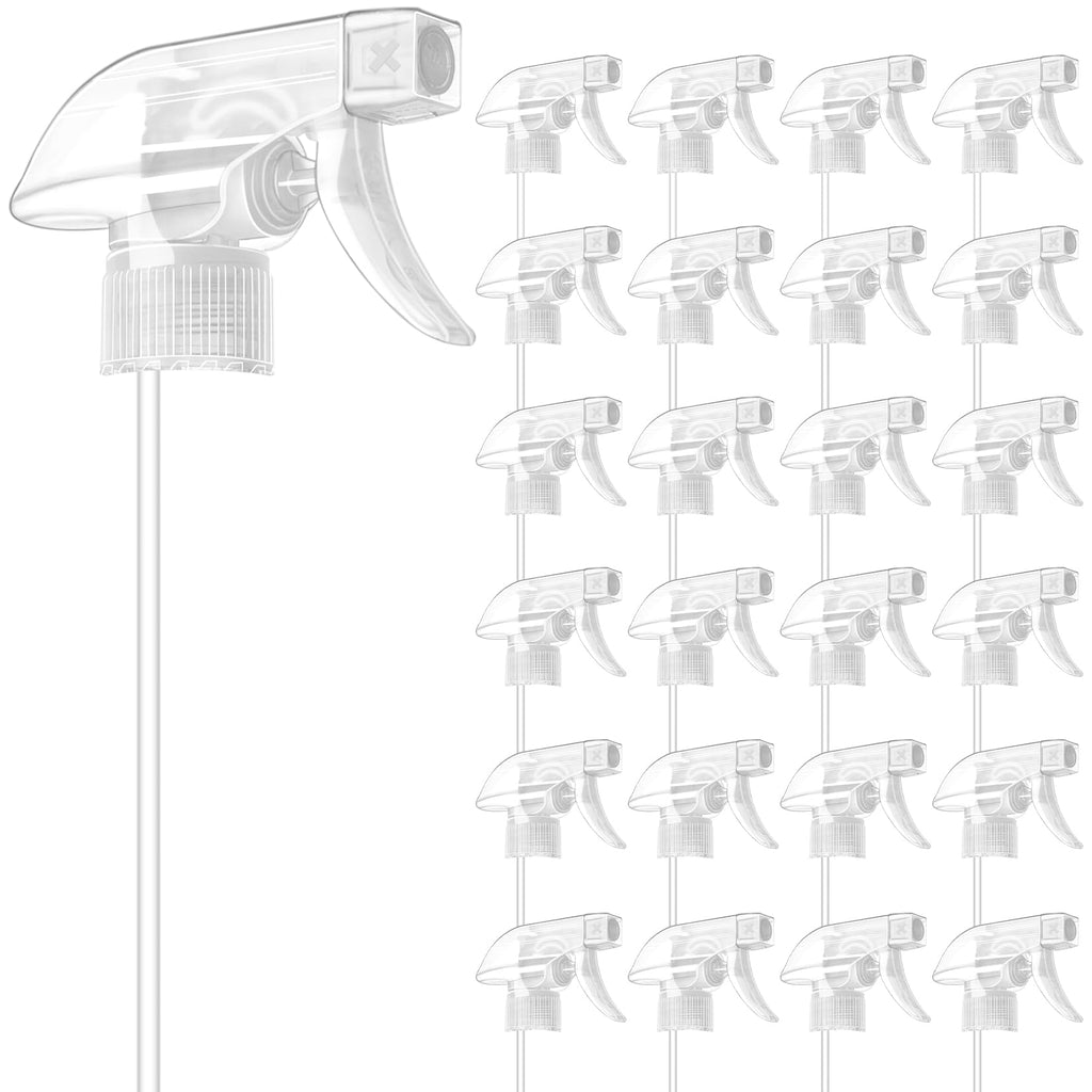 DIYSELF Spray-Bottle-Nozzle-Replacement, Universal Spray Bottle Top for Plastic Glass Bottles, Adjustable Trigger Sprayer, 24 Pcs Spray Nozzle Heads for Cleaning, Commercial Use, Chemical Resistant
