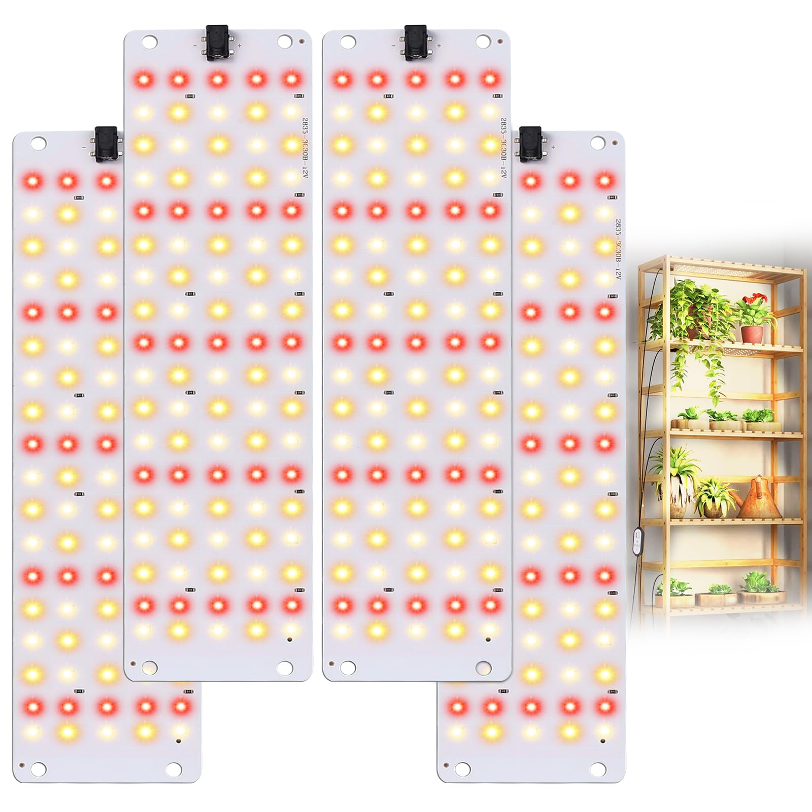 TONYFUL Grow Lights for Indoor Plants, 40W LEDs Plant Lights for Indoor Growing, 360 LEDs Full Spectrum Grow Lights for Seed Starting, Led Grow Light with 3/9/12H Timer,10 Dimmable Levels (4pcs)