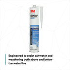 3M Marine Adhesive Sealant 5200, Mahogany, PN06502, Flexible Bonds, Long Work-Time, 1/10 Gallon Cartridge, 10 fl oz