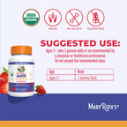 MaryRuth's Organic Vitamin D3 Gummies | 1000 IU | USDA Organic | Immune Support| Bone Health | Muscle Function | for Adults & Kids Ages 2+ | Vegan | Gluten Free | 2 Month Supply | 60 Count