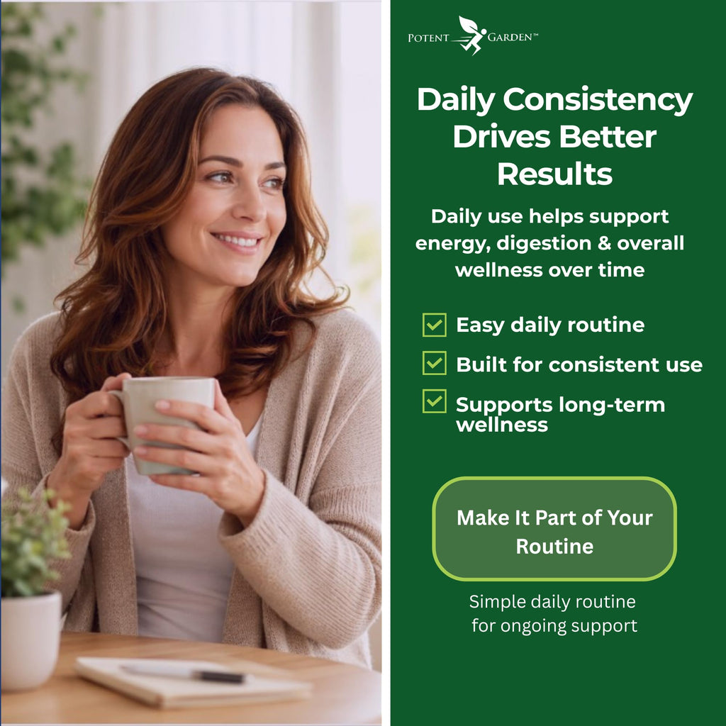 Potent Garden Super Greens Capsules, Fruits and Veggies Supplement, Organic Greens Tablets with Alfalfa Beet Root & Tart Cherry, Daily Nutrition Support, 60 Ct