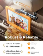 LISEN iPad Holder for Car Tablet Mount, 4 in 1 Adjust Arm Back Seat Stand