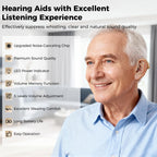 NVBOTY OTC Hearing Aids for Seniors & Adults - Rechargeable, 25+ Hour Battery Life, Advanced Noise Cancellation, 5-Level Volume & Memory, Clear Sound, Comfort-Fit, LED Display (Black)