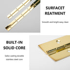 YHNTGB 4 PCS 12 Inch Stainless Steel Piano Hinge Heavy Duty with 48pcs Screws for Cabinets Boat Marine Door DIY Woodworking Storage Box Hatche Furniture Hardware Golden