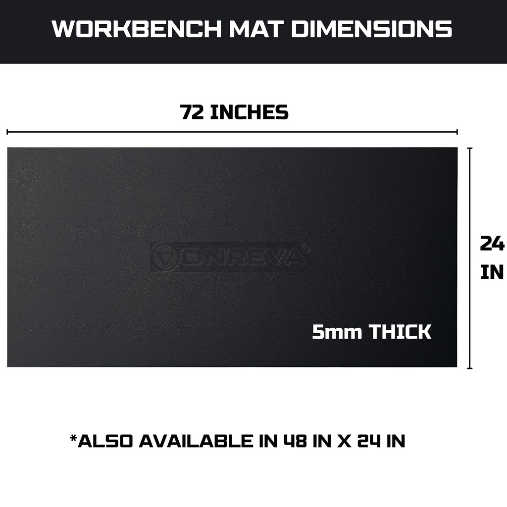 ONREVA Workbench Mat 24X72 Inches, EVA Work Mat, Protect Your Work Bench Top, Heavy Duty Pad for Tool Box Top, Table, Tool Station, Rolling Cabinet Cart Cover Liner Matt, 72"X24" 5mm Thick
