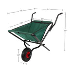 Pure Garden Folding Wheelbarrow with 80lb Capacity, Green
