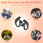 Hearing Aids, OTC Hearing Aids for Seniors with Bluetooth, Hearing Aid Rechargeable with Noise Cancellation, Hearing Amplifier for Moderate Hearing Loss (Black)