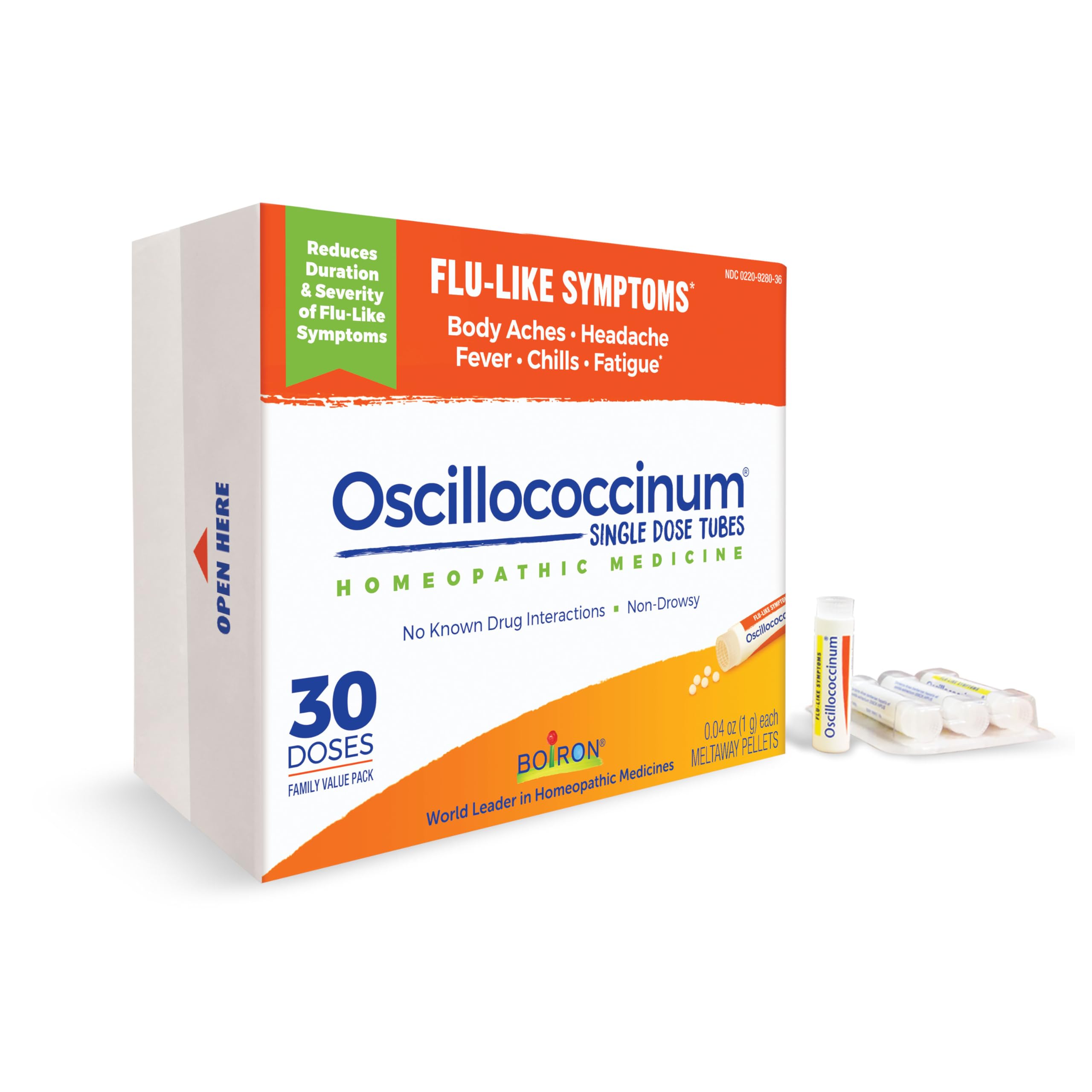 Boiron Oscillococcinum for Relief from Flu-Like Symptoms of Body Aches, Headache, Fever, Chills, and Fatigue - 30 Doses