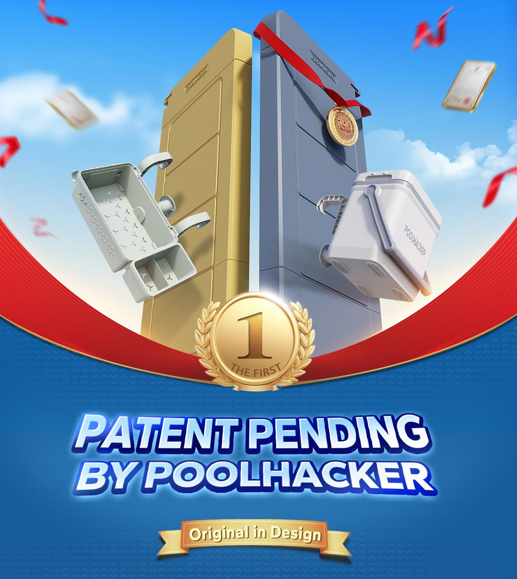 POOLHACKER Poolside Bar, [Original] Swim Up Bar Exclusively for Above-Ground Round Pools. Patio Poolside Table Smart Fold Easy Maintenance, Weather Resistant Stable Tabletop (Amber Brown)