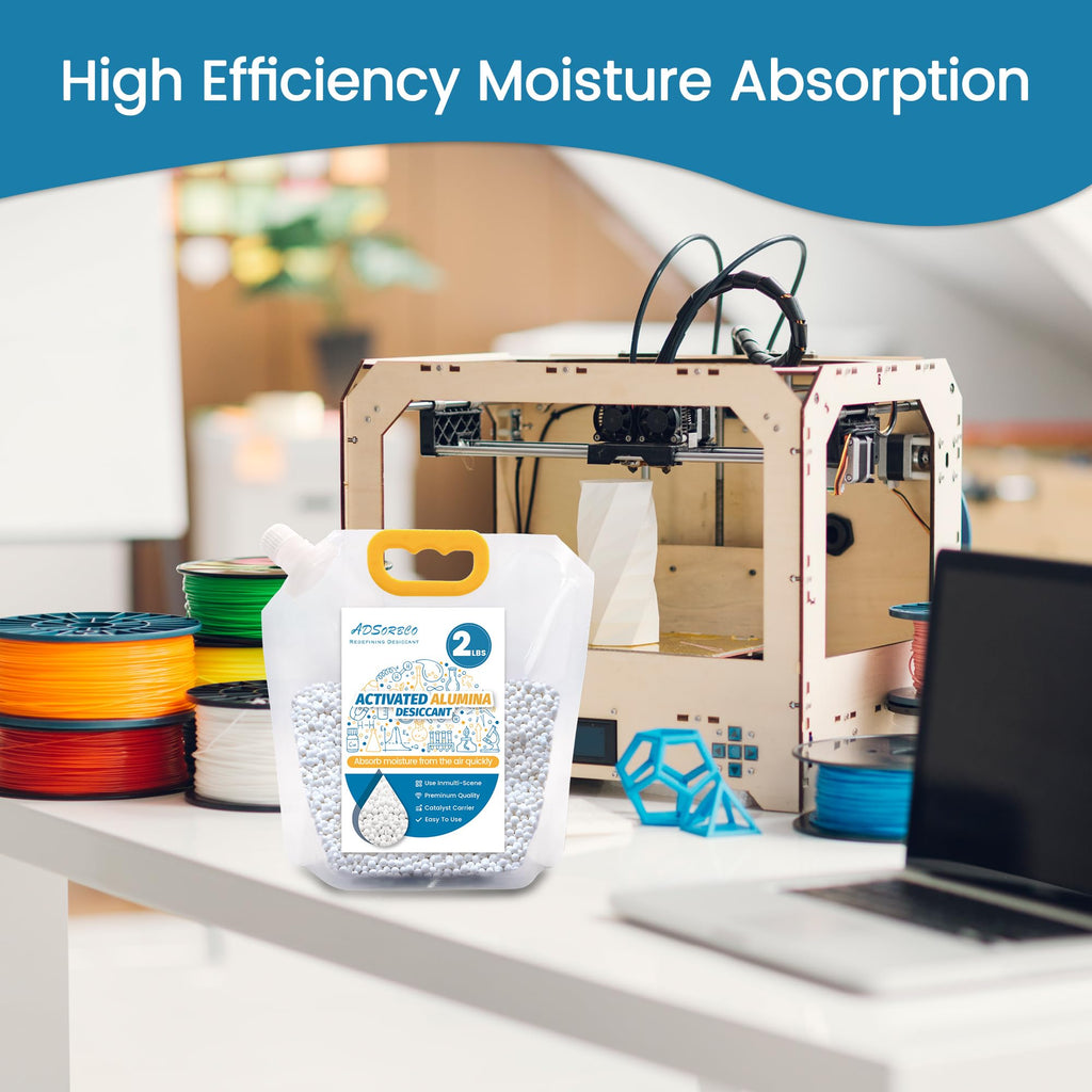 2 LBS Activated Alumina Desiccant, High-Efficiency 3D Printer Desiccant for Filament Drying, Activated Alumina Moisture Absorber for Storage & Dehumidifiers
