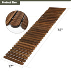 6 FT Roll Out Garden Pathway Straight - Non-Slip Wooden Walkway with Rounded Edges, Instant Outdoor Decoration