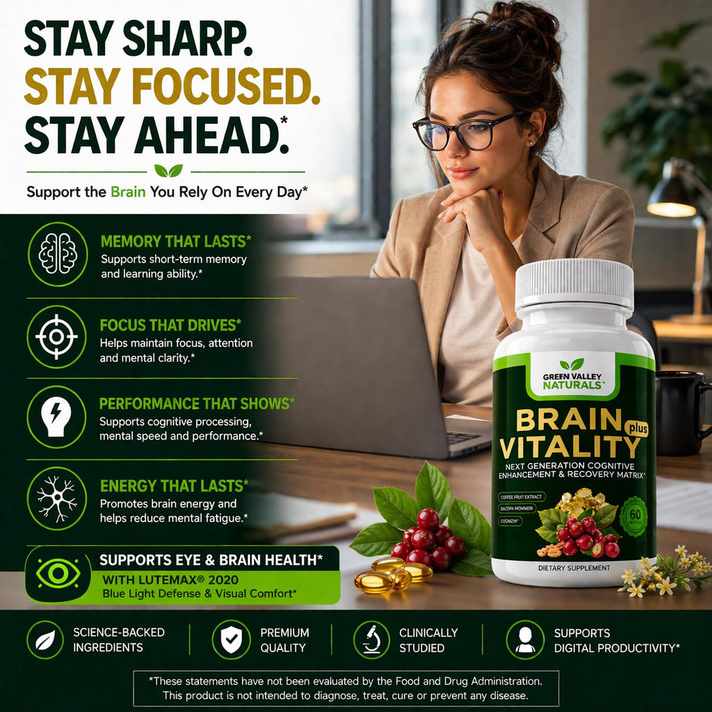 Green Valley Naturals Brain Vitality Plus™ Brain Health Supplement