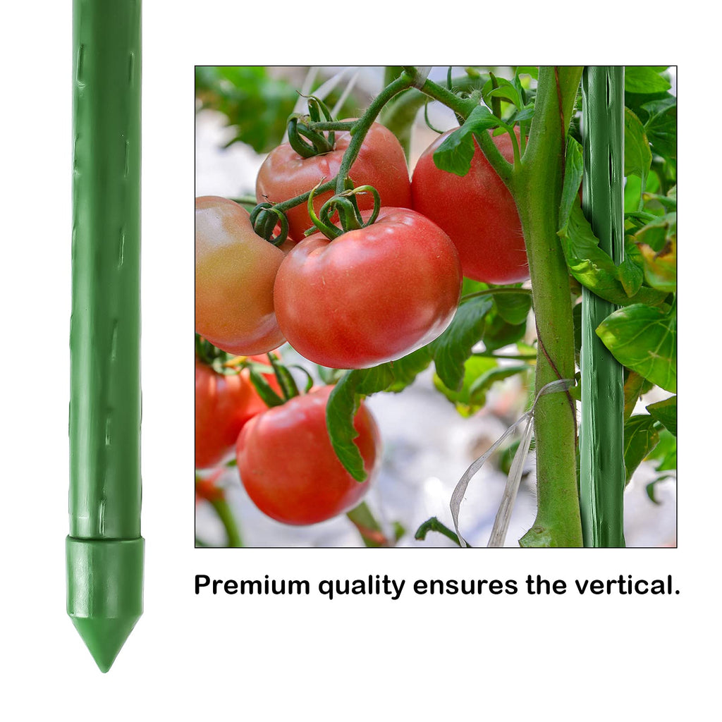 FEED GARDEN Garden Stakes 72 Inch 6ft 25 Pack, Sturdy Plant Metal Sticks Support, Plastic Coated Plant Stakes,Tomato Stakes, Beans,Trees