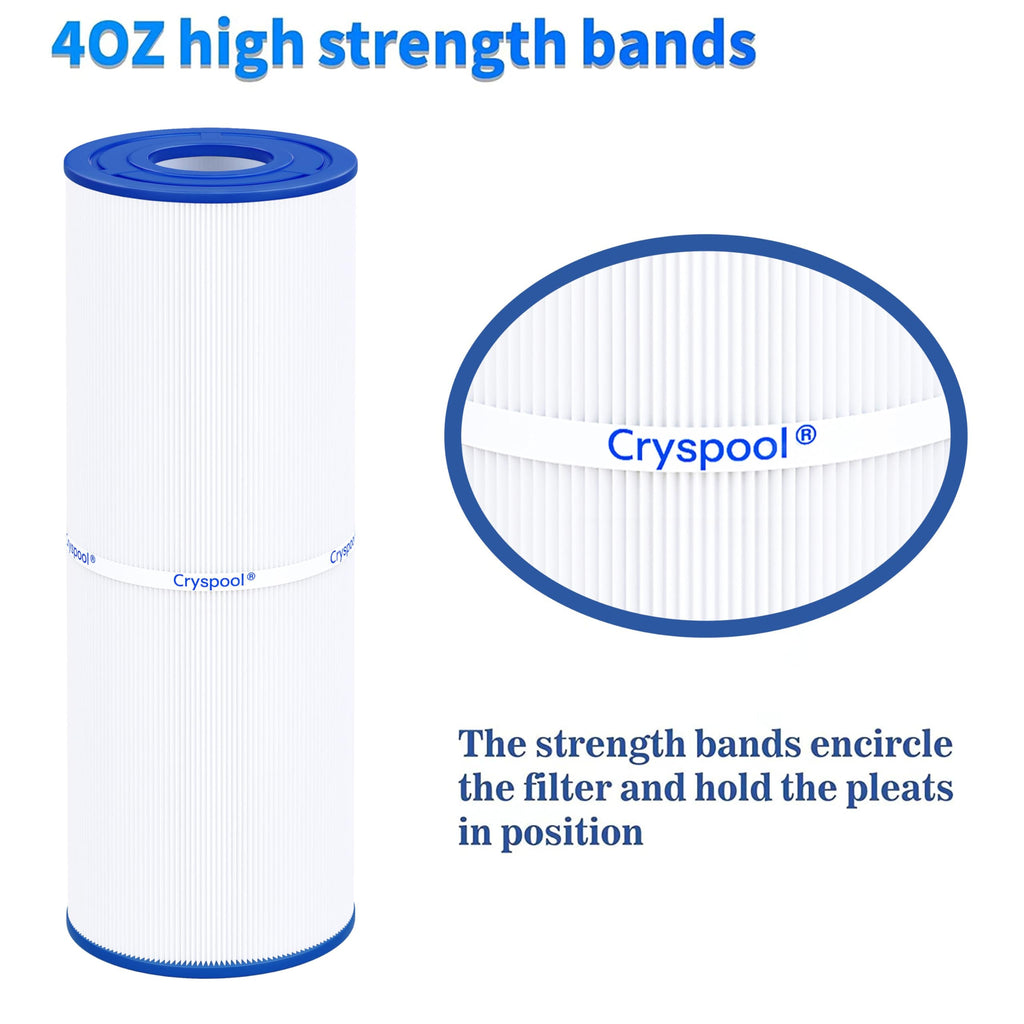 Cryspool® 04075 Filter Compatible with C-4950, PRB50-IN, FC-2390, Guardian 413-212-02, J200 Series Filter, 03FIL1600, 373045, Cal Spa Hot Tub Filter, 50 Sq. Ft Spa Filter Cartridge, 2 Pack
