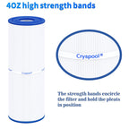 Cryspool® 04075 Filter Compatible with C-4950, PRB50-IN, FC-2390, Guardian 413-212-02, J200 Series Filter, 03FIL1600, 373045, Cal Spa Hot Tub Filter, 50 Sq. Ft Spa Filter Cartridge, 2 Pack