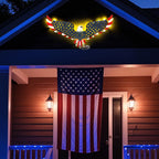 2 Pack 23" American Eagle Metal Wall Art with Solar Lights Outdoor