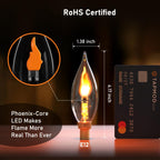 Hompavo Upgraded Flame Light Bulbs, E12 Chandelier Base Candelabra Flickering Fire Light Bulb, Clear Candle Light for Halloween Christmas Party Porch Indoor Outdoor Home Decorations - C35/6 Pack