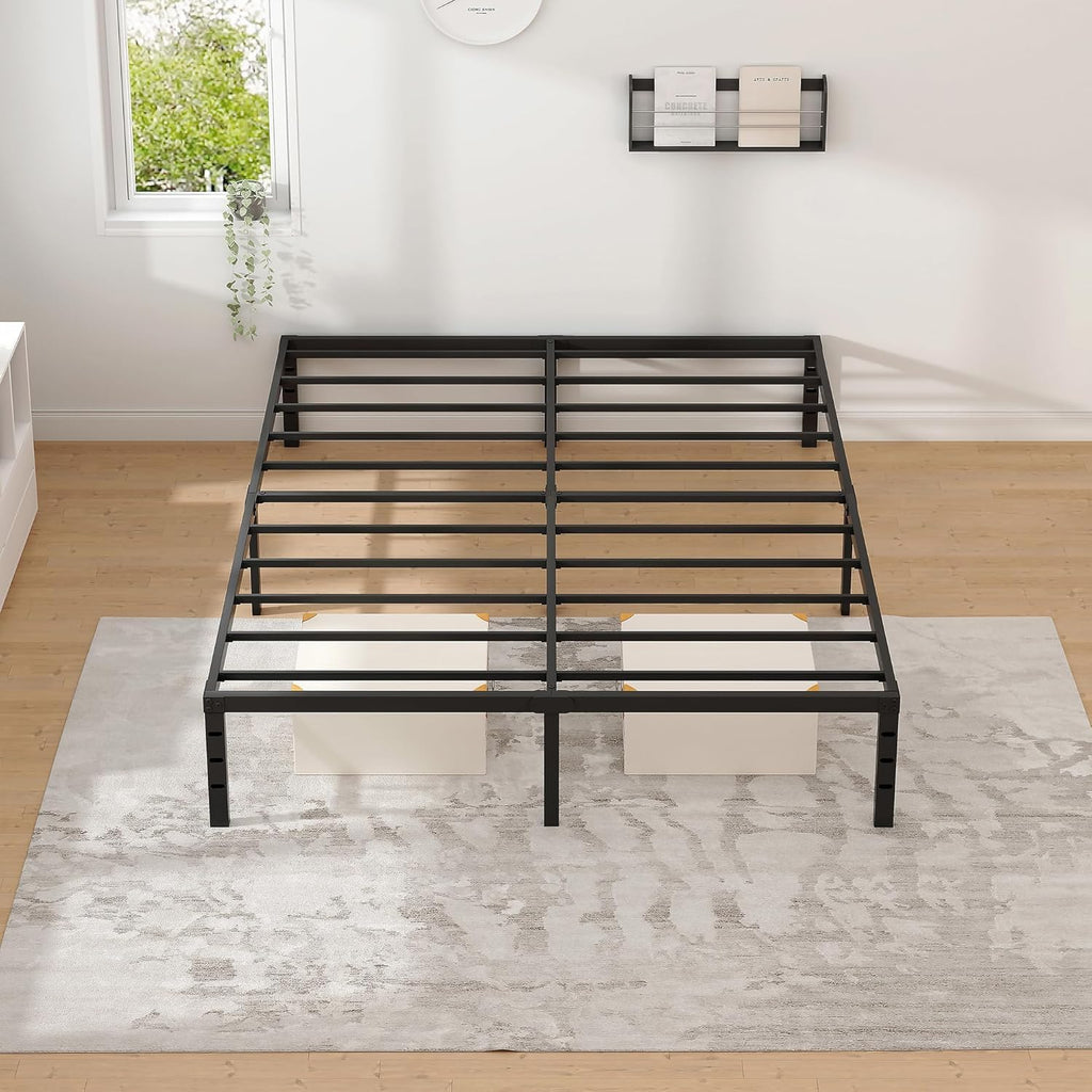 NEW JETO Metal Bed Frame,Queen Size Bed Frame with Storage Space,14 Inch