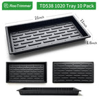 RooTrimmer Growing Trays, 1020 Plant Nursery Trays Heavy Duty Seed Starter Flat Seedling Tray for 72/128 Cell Plug Tray Transplant Growing Microgreens (21"×11", 10 Pack, 1.6" Deep, Without Holes)