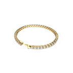 Swarovski Matrix Tennis Bracelet, Round Clear Stones on Gold-Tone Finished Band, Size M, Part of the Matrix Tennis Collection
