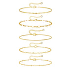 Dainty Gold Anklets for Women Waterproof
