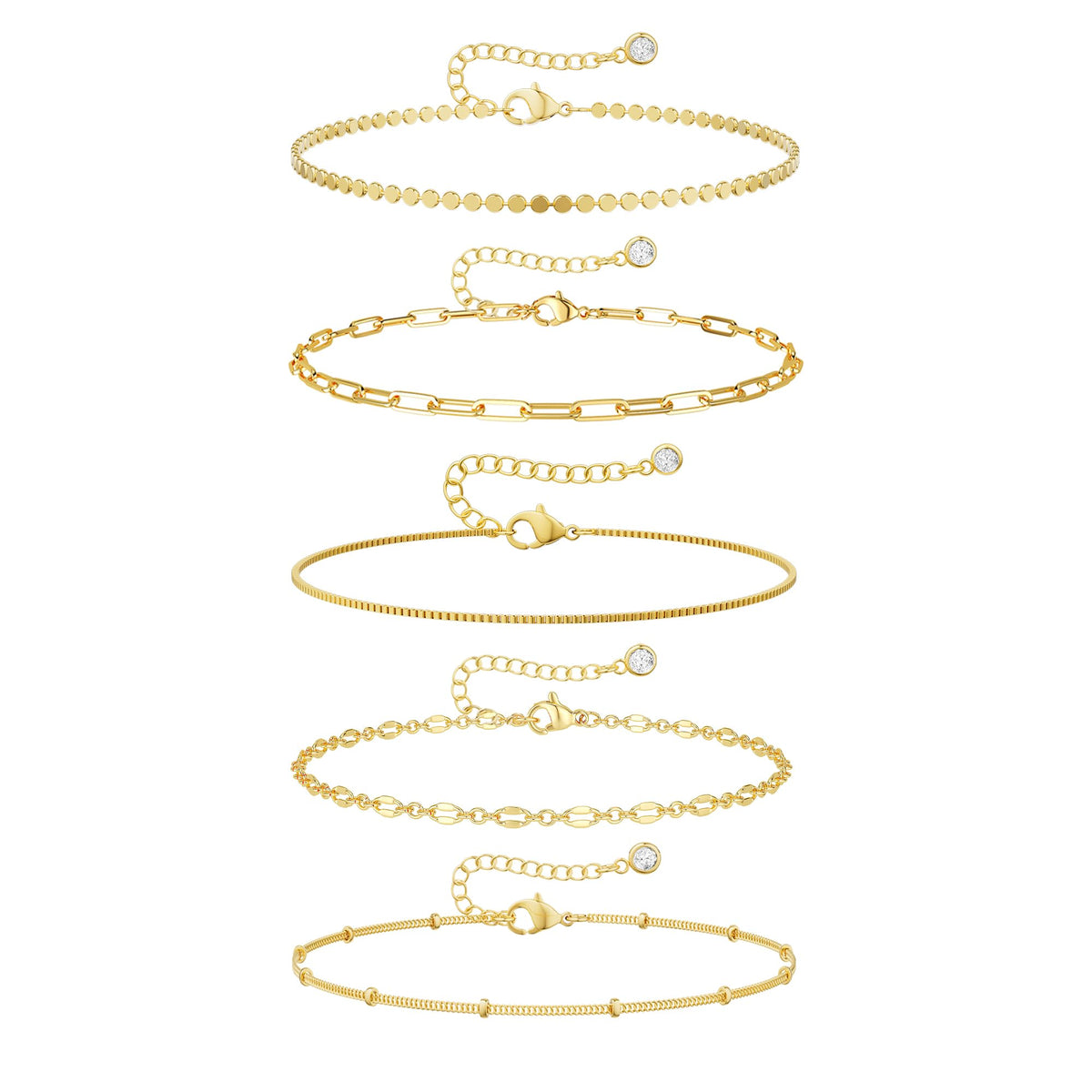 Dainty Gold Anklets for Women Waterproof