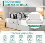 Bed Rails for Elderly Adults Safety - Extended Bed Assist Rail for Seniors - Adjustable Beds Side Rails Handle Support Bar Bed Guard with Storage Bag & Fixing Strap, Fit King Queen Full Twin Beds