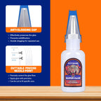 Super Glue Clear 30 g(1.06 oz.), Strong Fast Drying Waterproof Liquid Adhesive for Plastic, Metal, Wood, Rubber, Ceramic, Leather Repair,Rhinestone Jewelry, DIY Crafts Glue for the Office