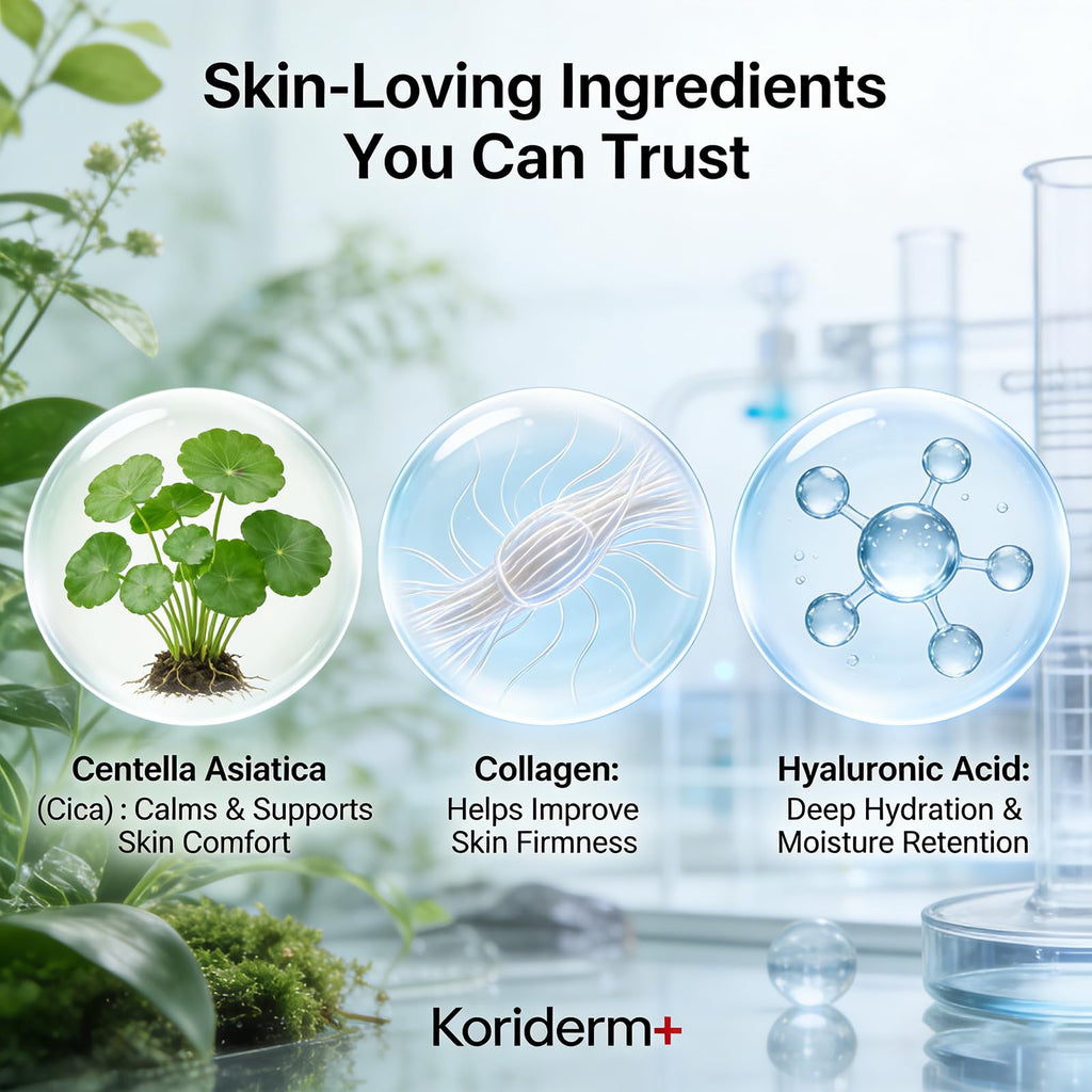 Koriderm Cream, All-In-One Skin Moisturizer Cream for Face, Lotion - Nourishing, Hydrates, Firms & Reduces Wrinkles with Centella Asiatica (Cica), Collagen & Hyaluronic Acid (1Pc)