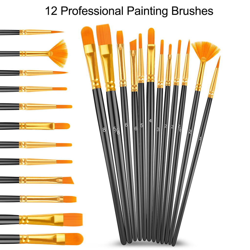 Caliart 36 Colors Acrylic Paint Set with 12 Brushes