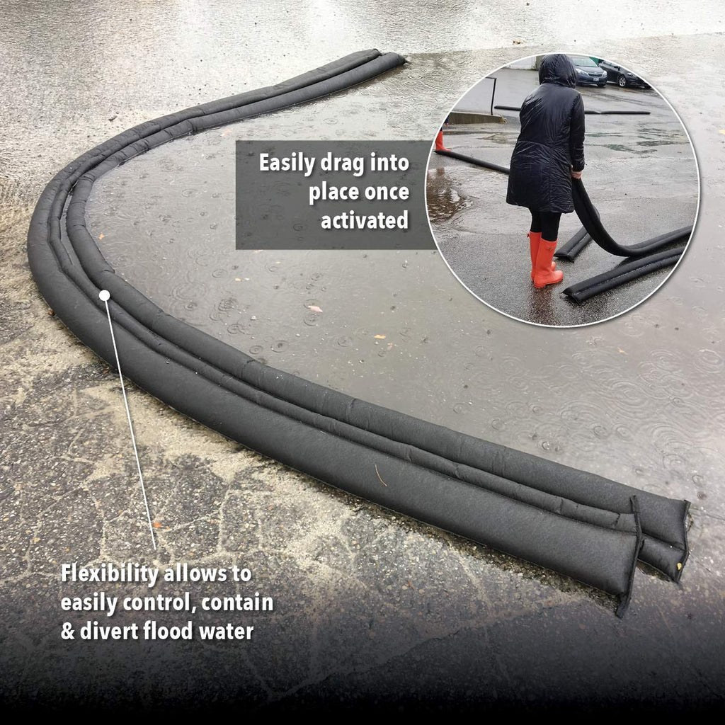 Quick Dam Water Activated Flood Barrier 5 Feet 2-Pack