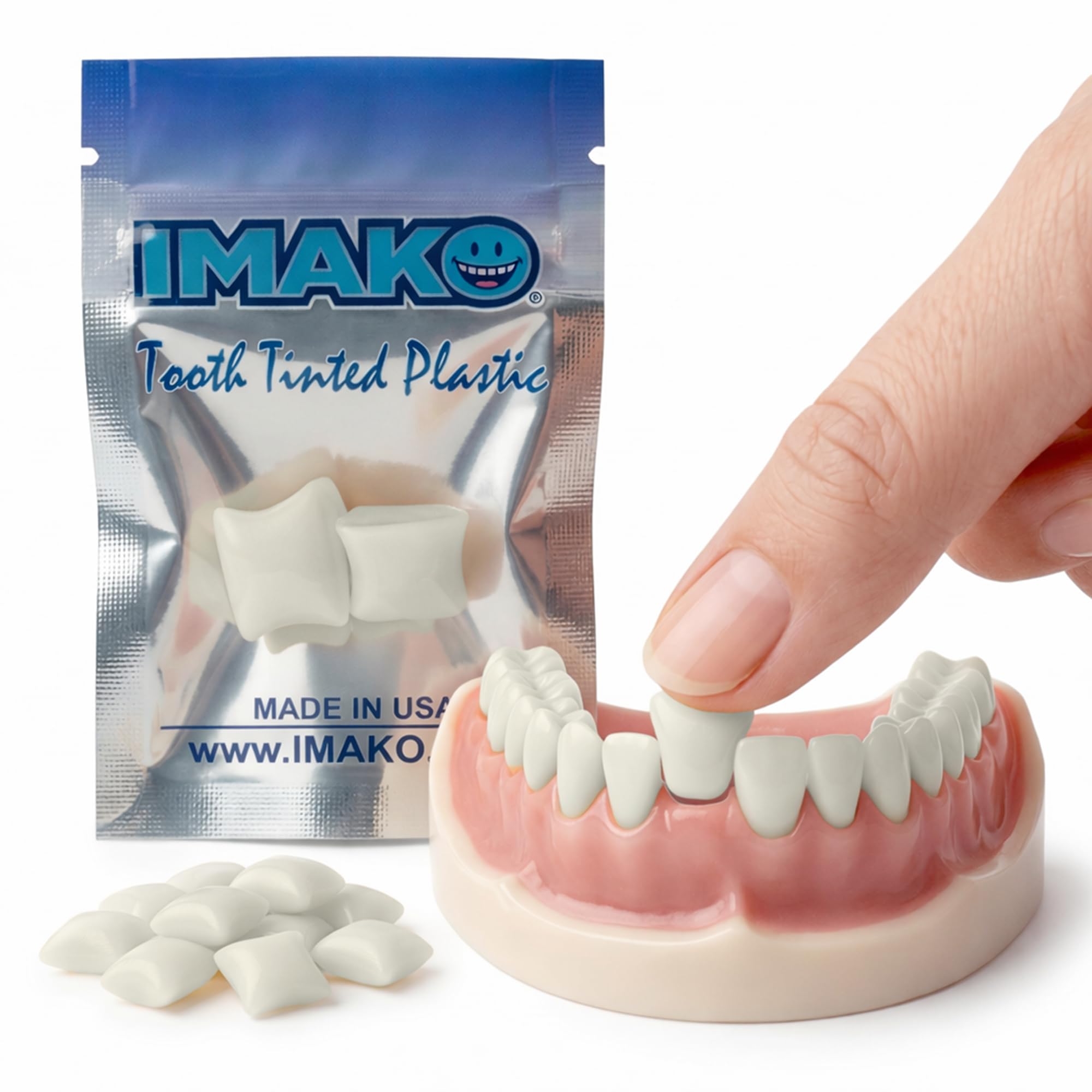 Imako Tooth Tinted Plastic - Natural Color - Temporary Tooth - Made in USA