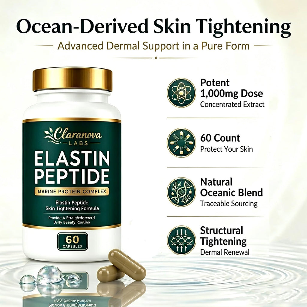Keikeyo Elastin Peptides, Elastin Peptide Skin Tightening Formula, Marine Protein Complex, Daily Nutritional Support for Skin 60 Count (1pcs, 1)