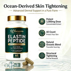Keikeyo Elastin Peptides, Elastin Peptide Skin Tightening Formula, Marine Protein Complex, Daily Nutritional Support for Skin 60 Count (1pcs, 1)