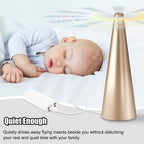 Glovv Fly Fans for Tables, Bug Food Fan Outdoor Indoor Keep Flies Away, 4 Pack Portable Batteries Powered Picnic Table Top Spinner with Metal Hanger, Fly Repellent for Restaurant, Camping (Golden)