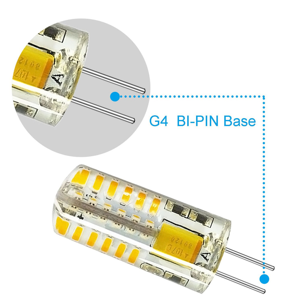 Rayhoo G4 LED Bulb 1.5 Watt AC DC 12V/10-20V Non-dimmable, 24 LED Light Bulb, 6pcs, Warm White