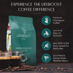 Lifeboost Medium Roast Low Acid Ground Coffee, Certified Organic, 12oz