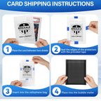 BREAALE Trading Card Shipping Kit, Includes 100 4'' x 6'' Graded Card Shipping Protectors, 50 6'' x 8.7'' Envelope Bubble Mailers, 20M Painter’s Tape, 50 Cellophane Bags, PSA BGS CGC Slabs & Raw