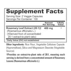 NusaPure Rosemary Capsules, 400 mg, 200 Veg Capsules (Non-GMO, Vegan)