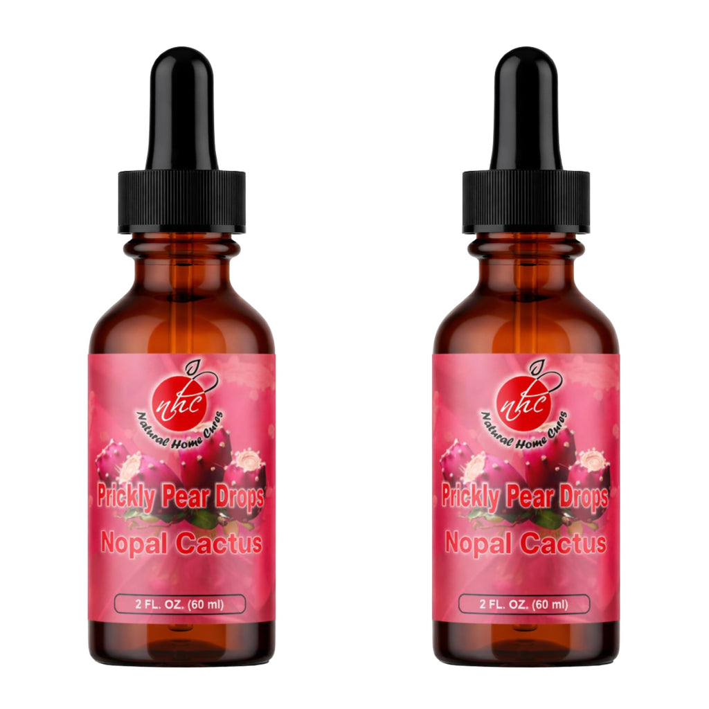 Natural Home Cures Prickly Pear Drops with Vitamin B12, Nopal Cactus Fruit Concentrate, Liquid Supplement with Betalains & Plant Nutrients, 2 Bottles, 120 Total Servings, 2 Fl Oz Each (2)
